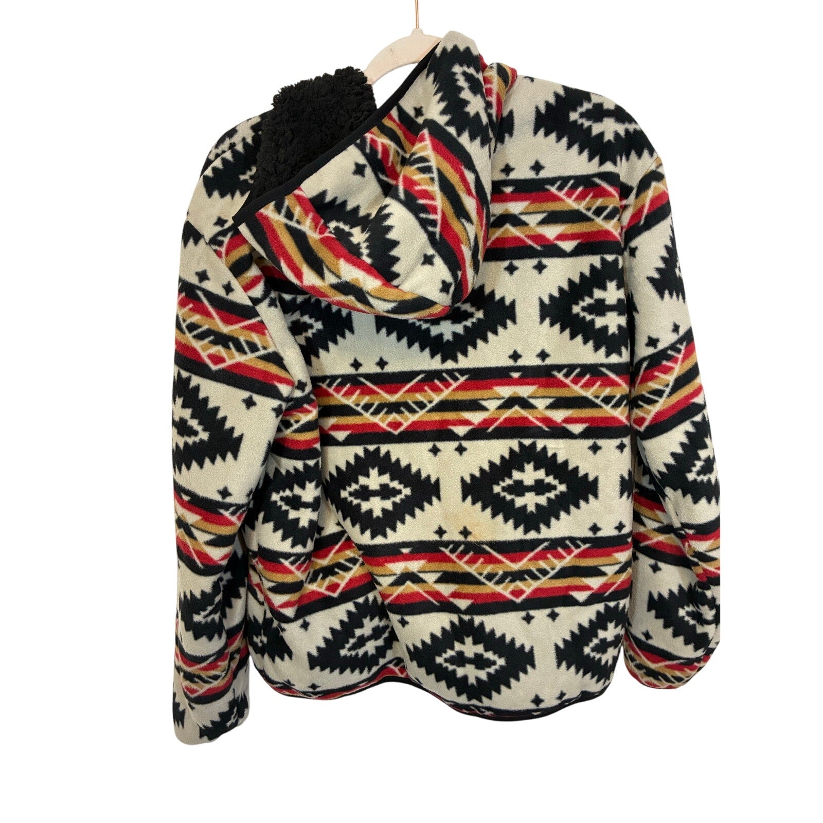 Aztec Fleece Zip-Up Jacket Western Boho Outerwear Original Deluxe Winter Small