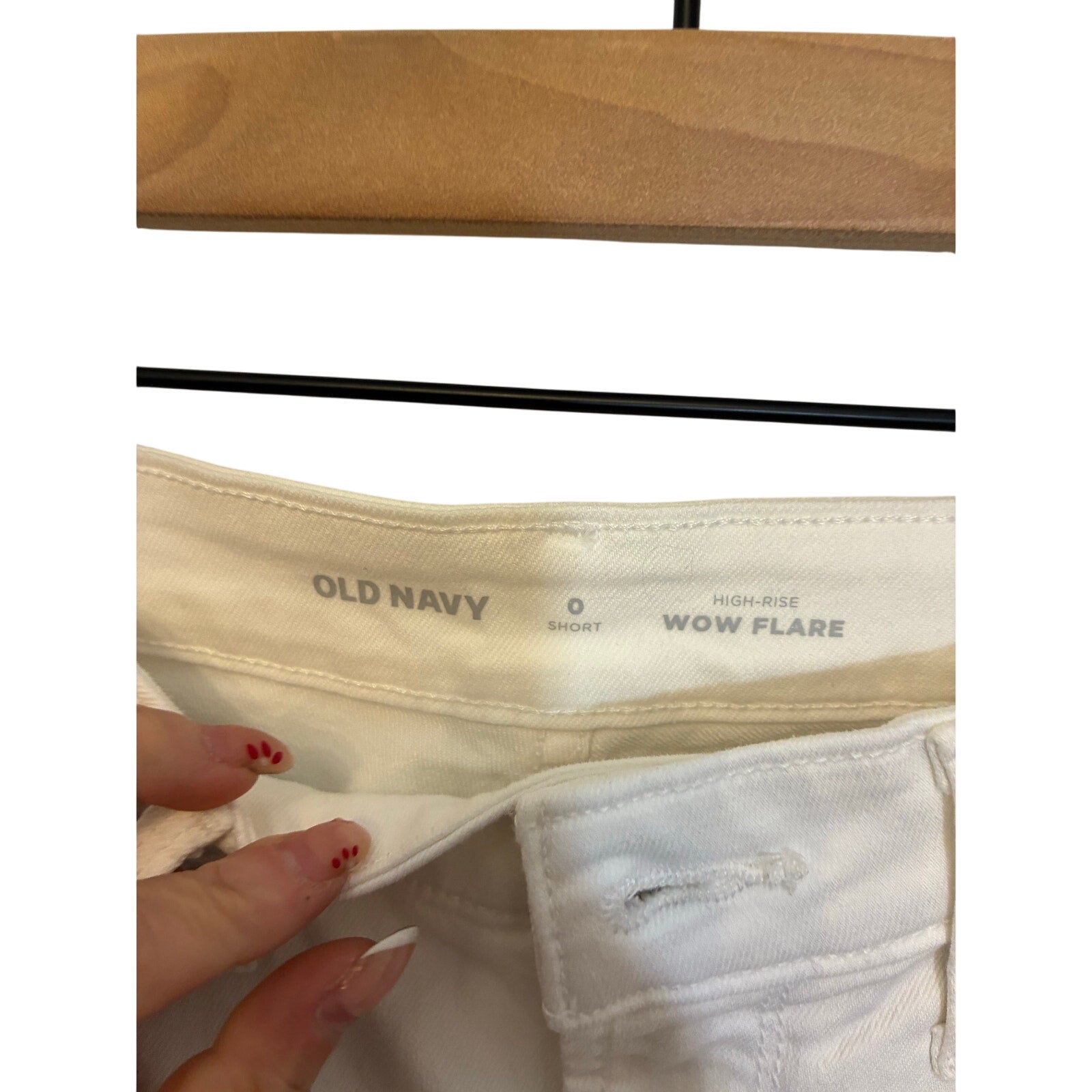 NWT White Sz 0  Short Old Navy High Rise Wide Leg Flare Jeans Western Rodeo