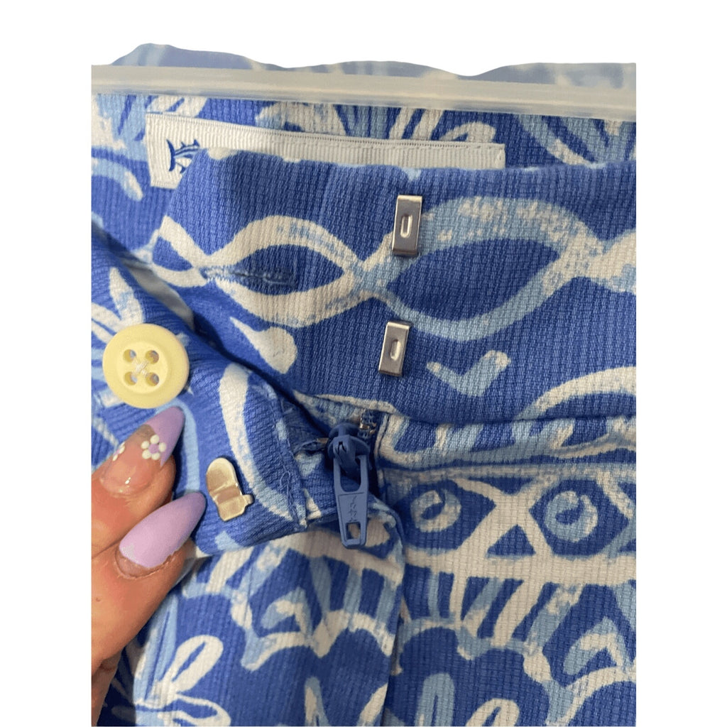 NWT Southern Tide Nautical Printed Women's Tribal Ultramarine Chino Shorts SZ 6