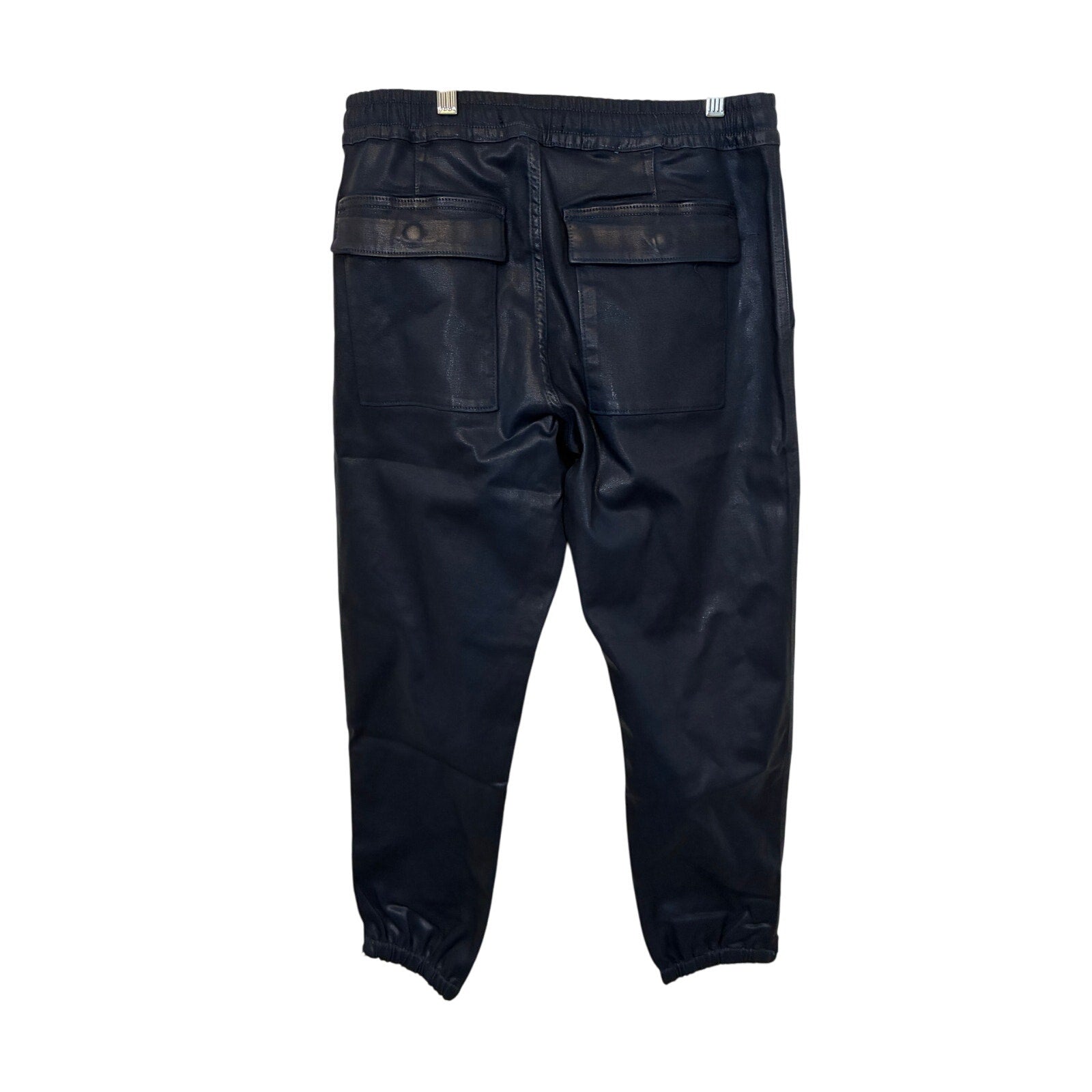 NWT Hudson Women's Blue Flat Front Ankle Zip Pockets Drawstring Jogger Pants M