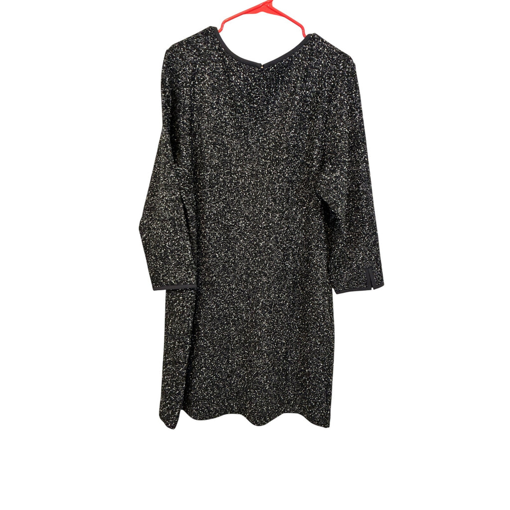 Talbots Bouclé Sheath Dress Heathered Gray Black Tweed Office Career Dress 20P