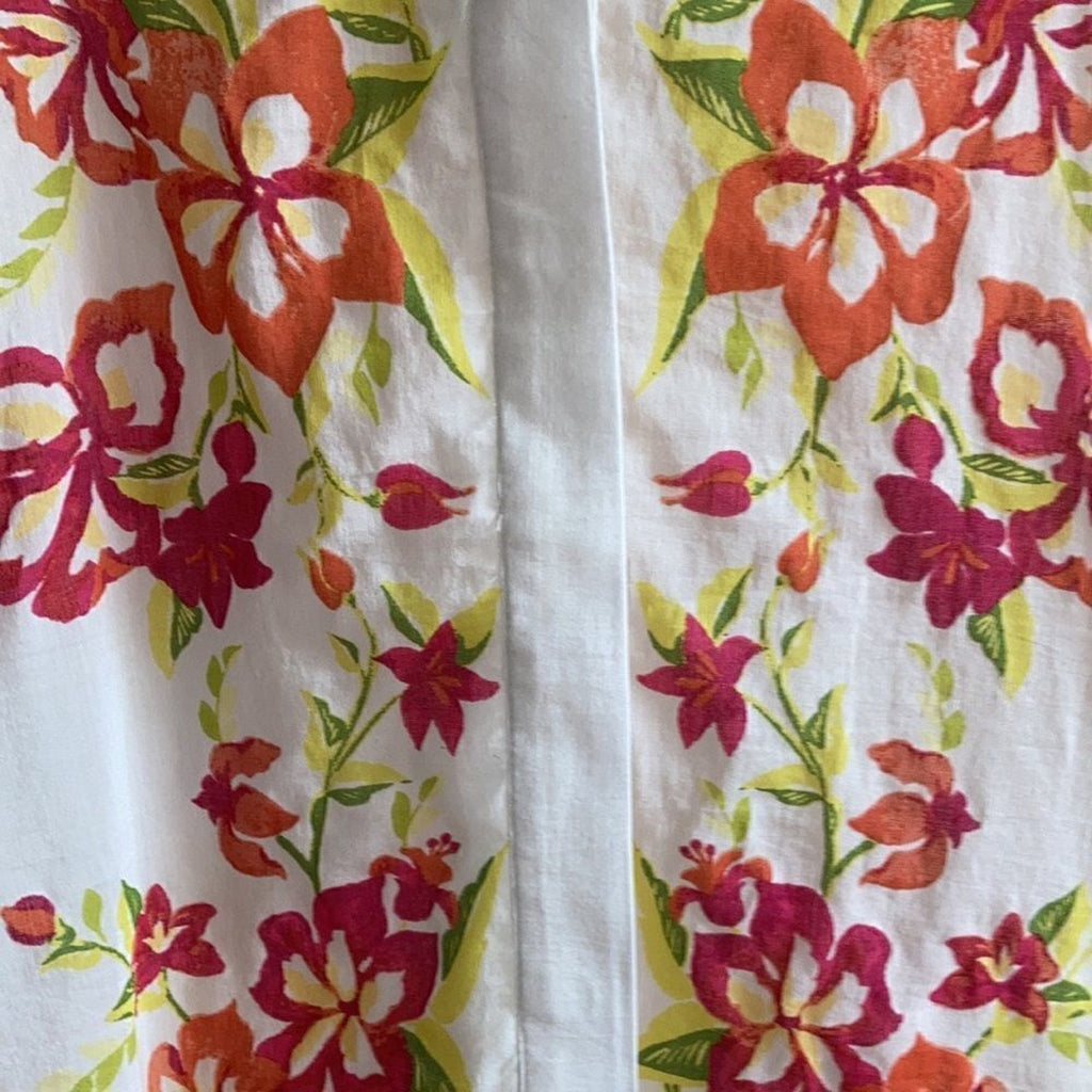 Chico's Coconut Floral Western Equestrian Rodeo Ranch Boho Button Up Cotton Top