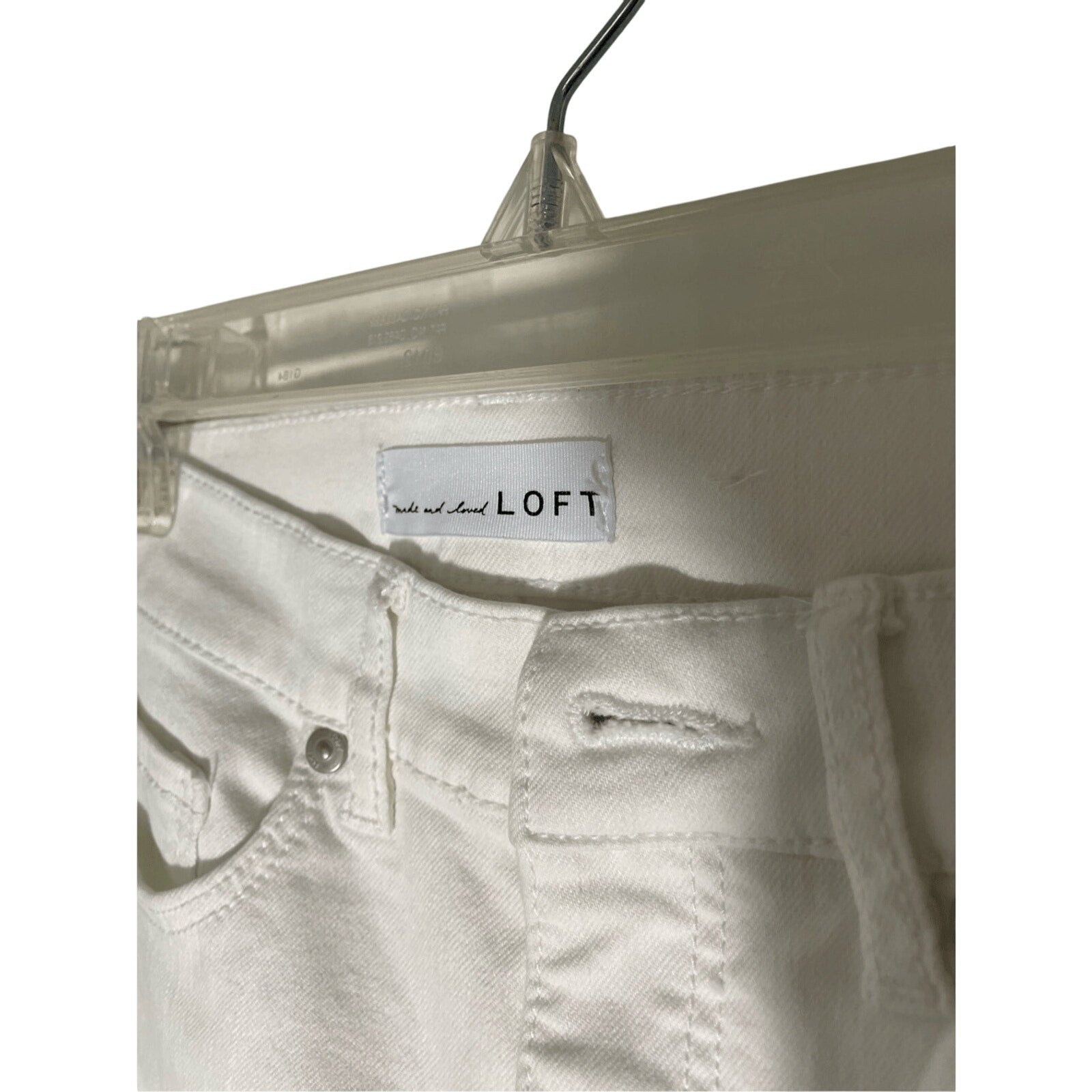 Ann Taylor Loft White Skinny Jeans Womens 24 High Rise Cropped Western Stripe