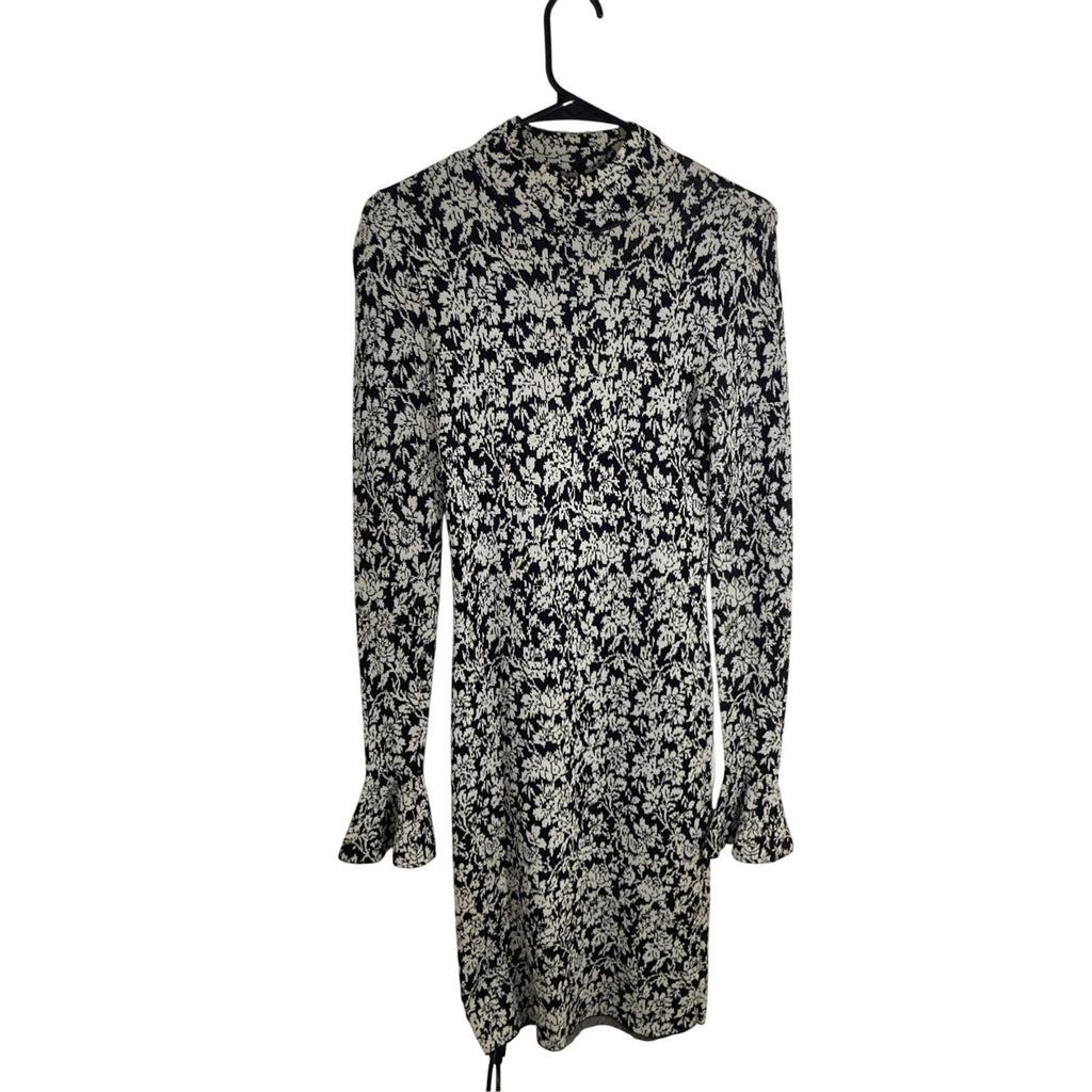 Michael Kors XS Printed Bodycon Long Sleeve Monochrome Dress Formal Classy