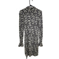 Michael Kors XS Printed Bodycon Long Sleeve Monochrome Dress Formal Classy