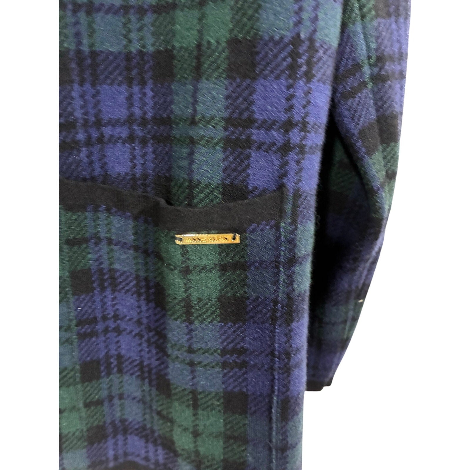 NWT Anne Klein Tartan Plaid Sweater Blazer Open Cardigan S Old Money Prep School