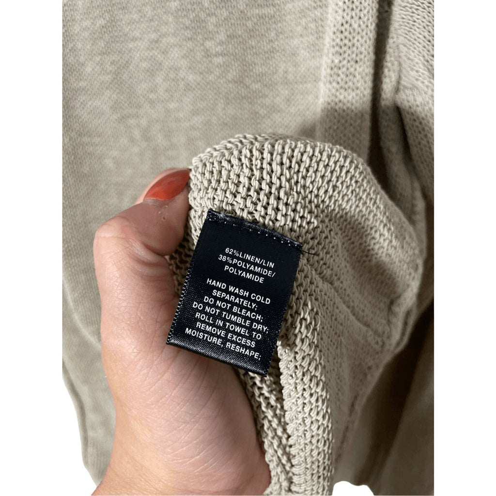 Lafayette 148 LagenLook Medium Neutral Linen Blend Woven Knit Long Sleeve