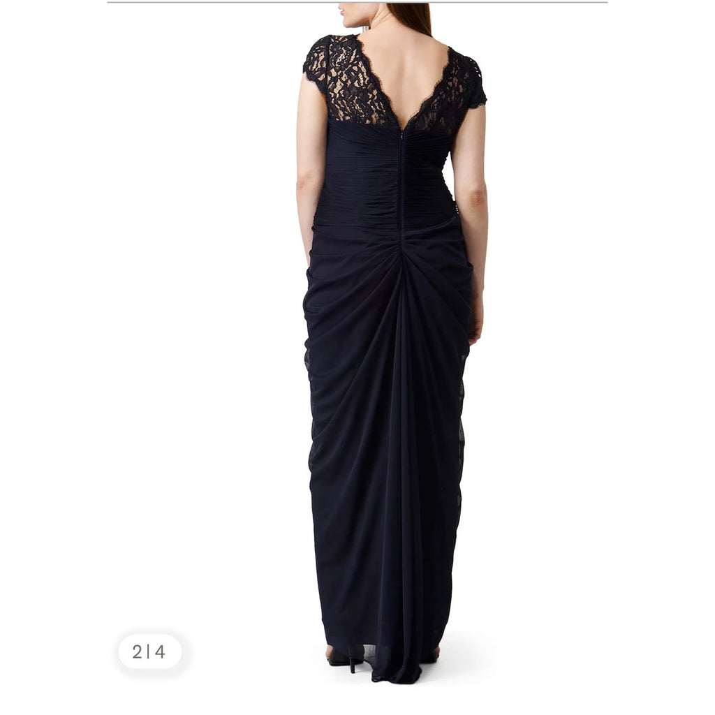 Like a Glove Gown Adrianna Papell Black Evening Event Formal Glam Dress 8