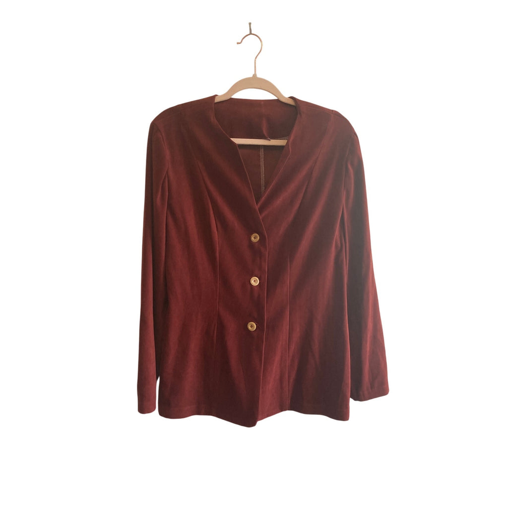 That 70's Show Beatles Woodstock Button Up Sueded Burnt Red Blazer Jacket