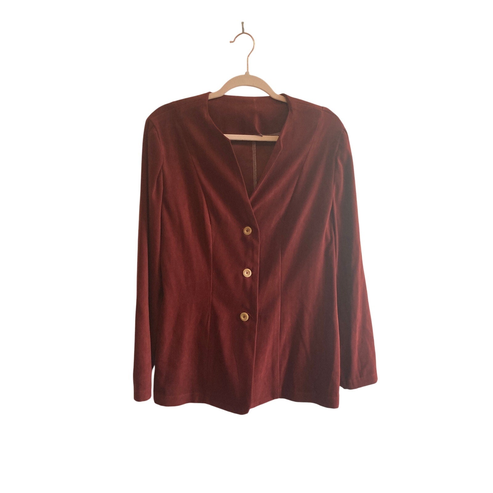That 70's Show Beatles Woodstock Button Up Sueded Burnt Red Blazer Jacket