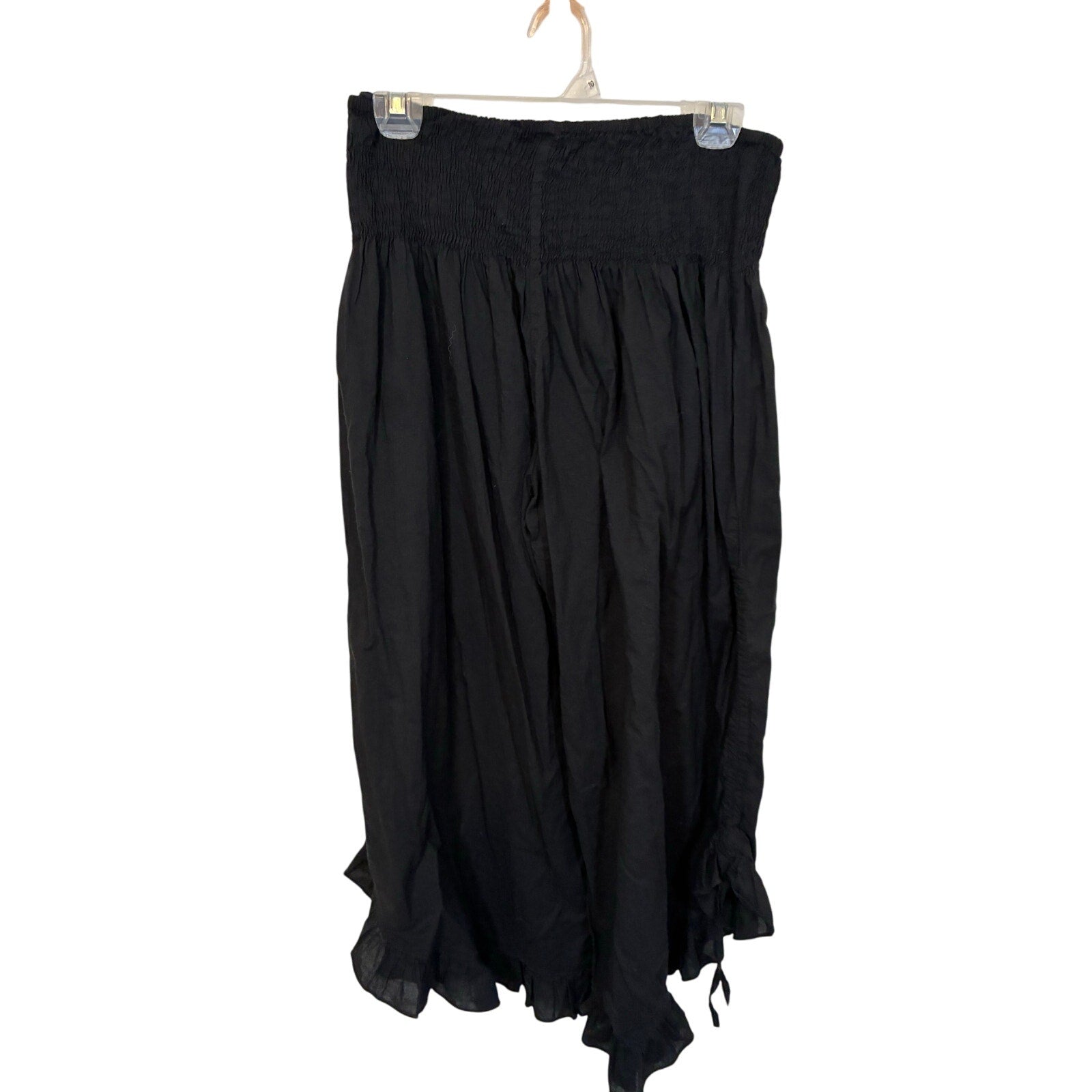 Zury Pirate Black Pants Free Size Costume Gauzy Retro Ruffle Halloween Cotton
