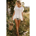 NWT Free People Harrison Top Womens Boho Oversized Tunic Blouse Western M