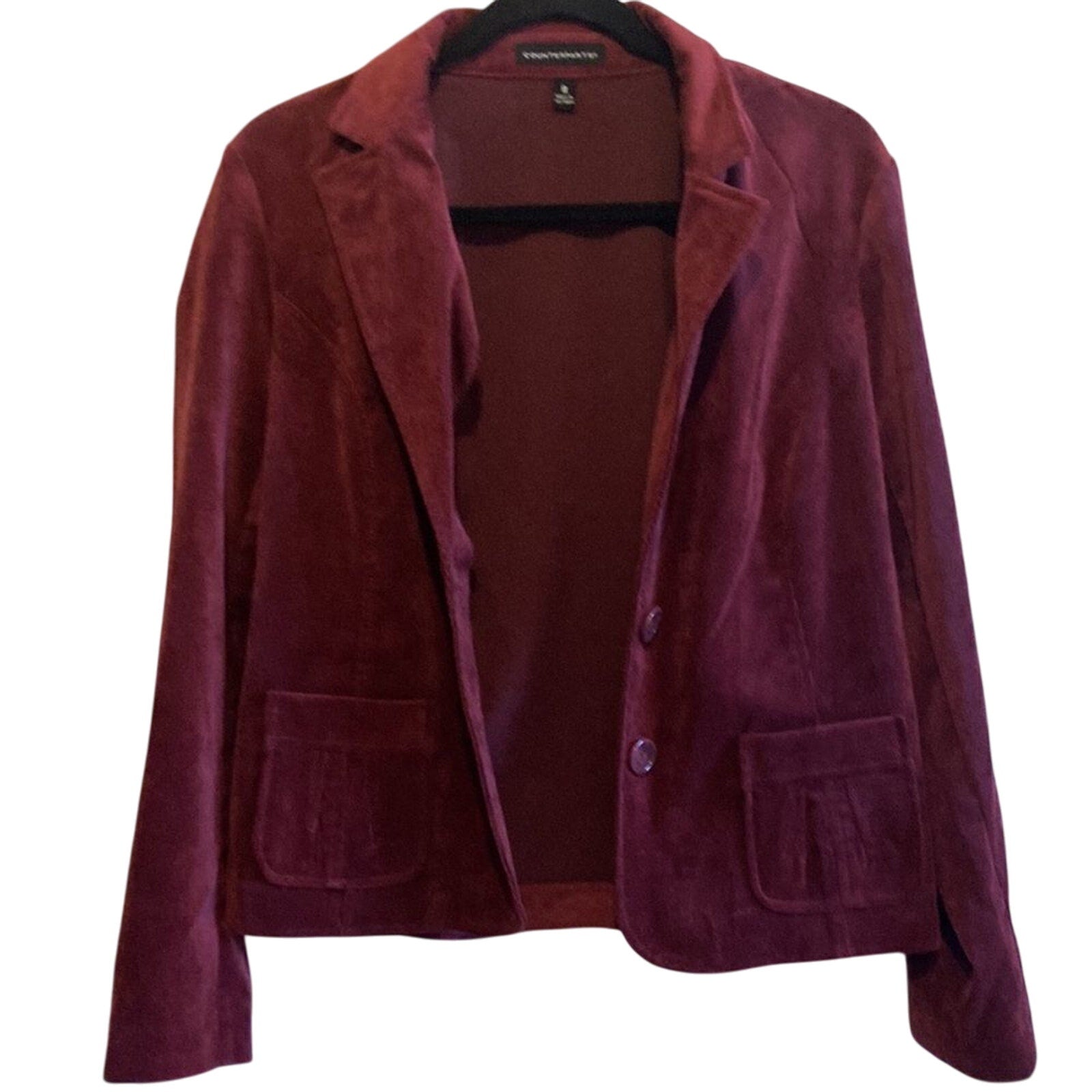 Counterparts Corduroy Burgundy 70's Denim Inspired Button Up Sz 8 Jacket