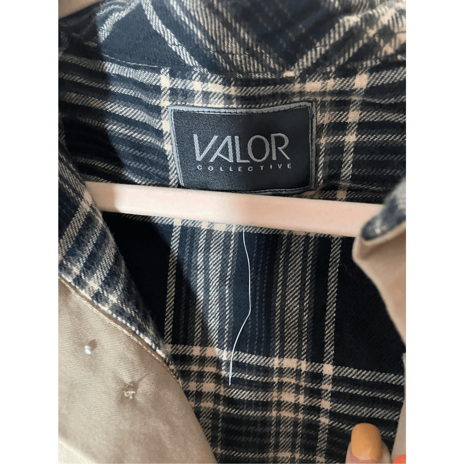 NWT Valor Men's Tan Trucker Front Plaid Lined Button Chore Jacket Menswear