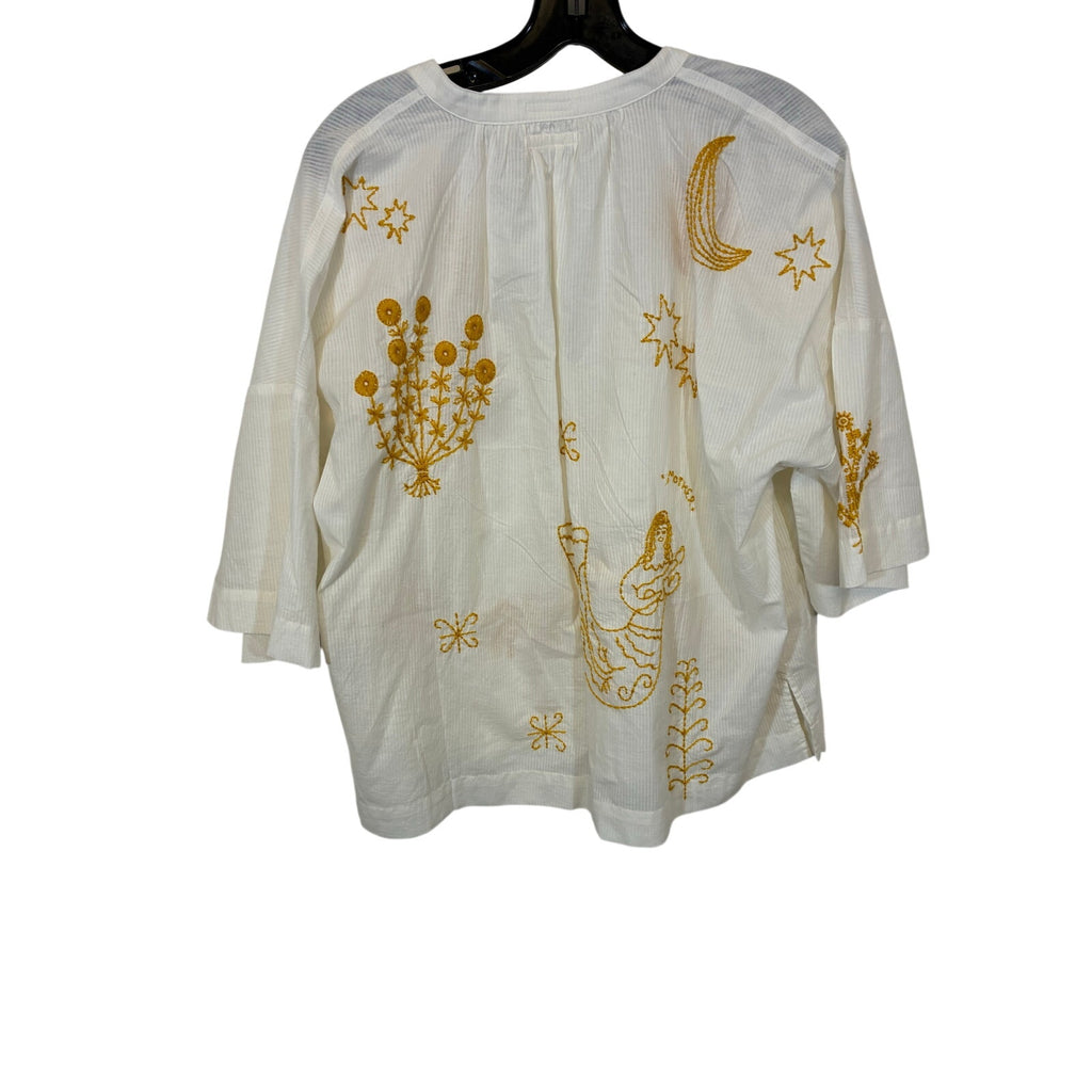 Mother The Down The Middle Popover Lion’s Den Blouse Relaxed Boho Boxy XS