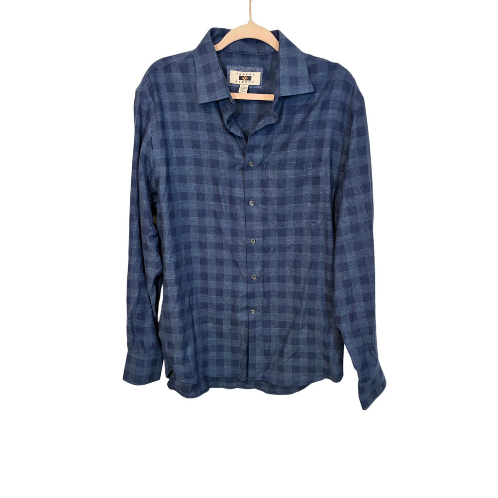 Joseph Abboud Cashmere Blend Plaid Button Down Shirt L Trucker Farmer Gorpcore