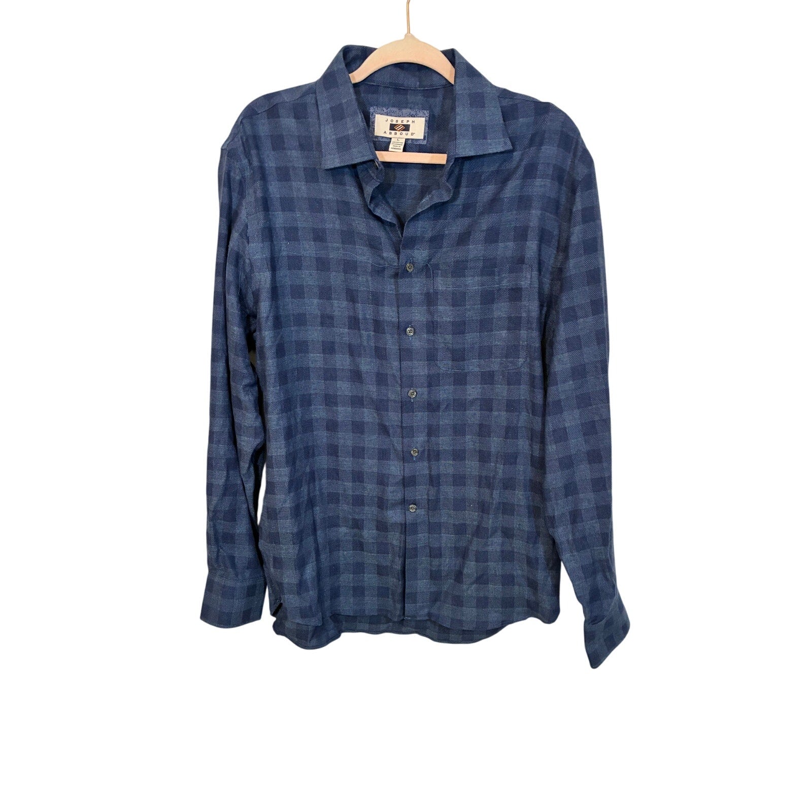 Joseph Abboud Cashmere Blend Plaid Button Down Shirt L Trucker Farmer Gorpcore