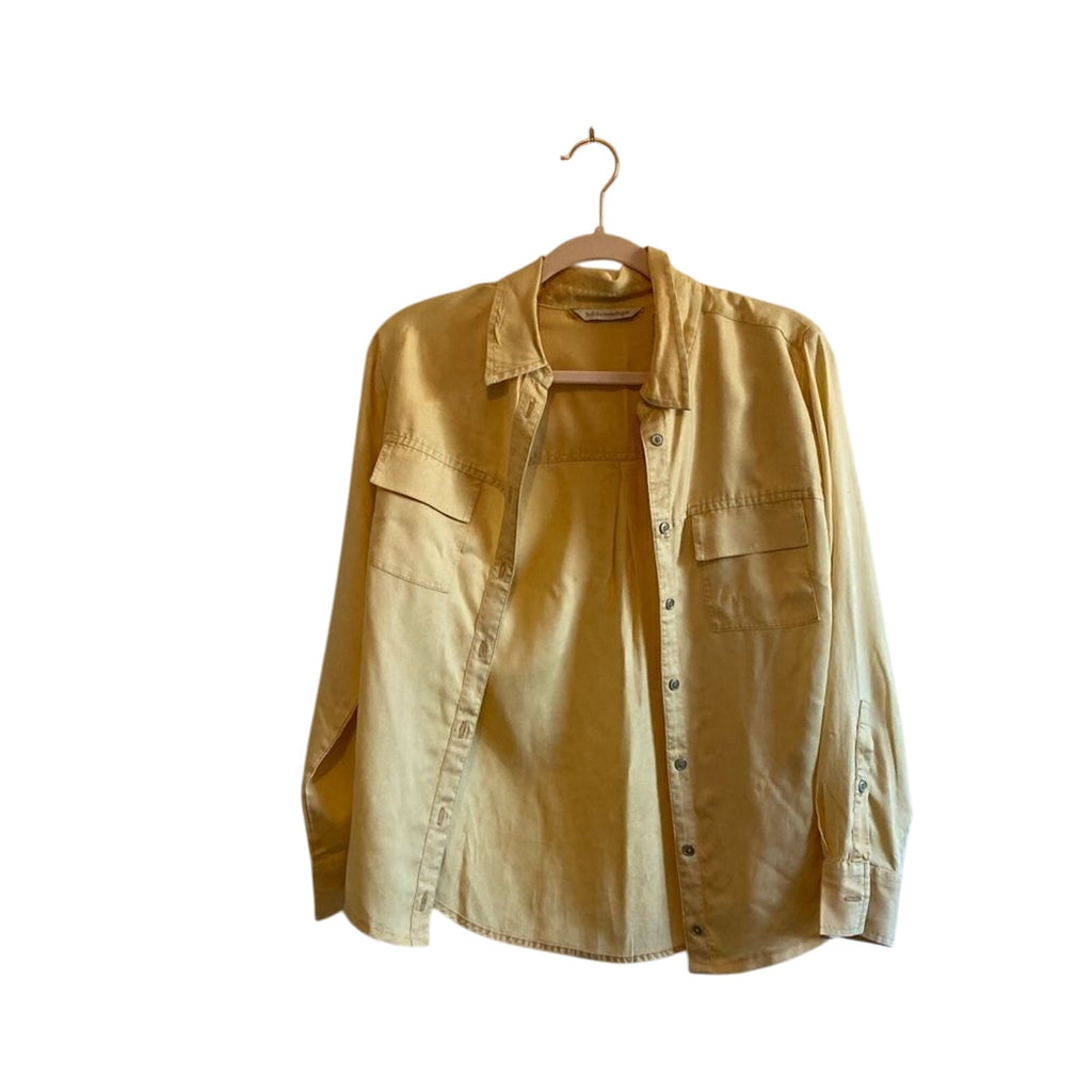 Soft Surroundings XS Yellow Rustic Button Up Farmhouse Utility Gorpcore Blouse