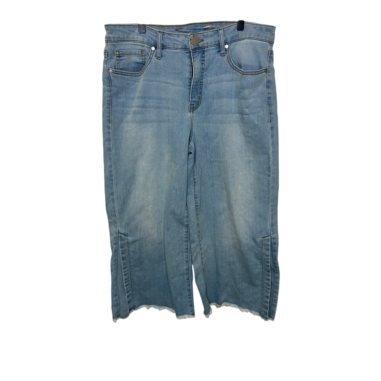 Seven7 Coulotte Release Hem Cropped Jeans Relaxed Barrel Light Wash Denimcore 12
