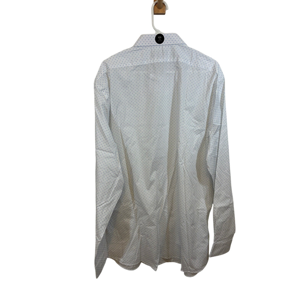 Banana Republic Men’s Slim Fit Shirt XL White Blue Print Dress  NWT Preppy Tall