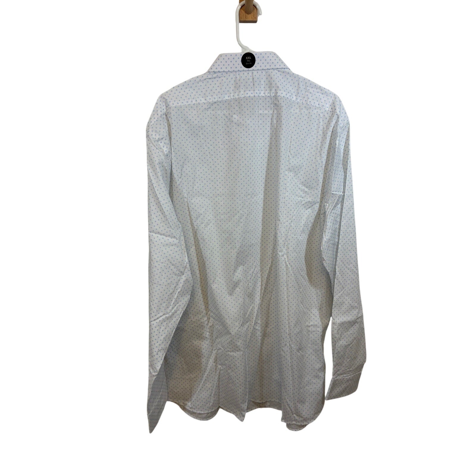 Banana Republic Men’s Slim Fit Shirt XL White Blue Print Dress  NWT Preppy Tall