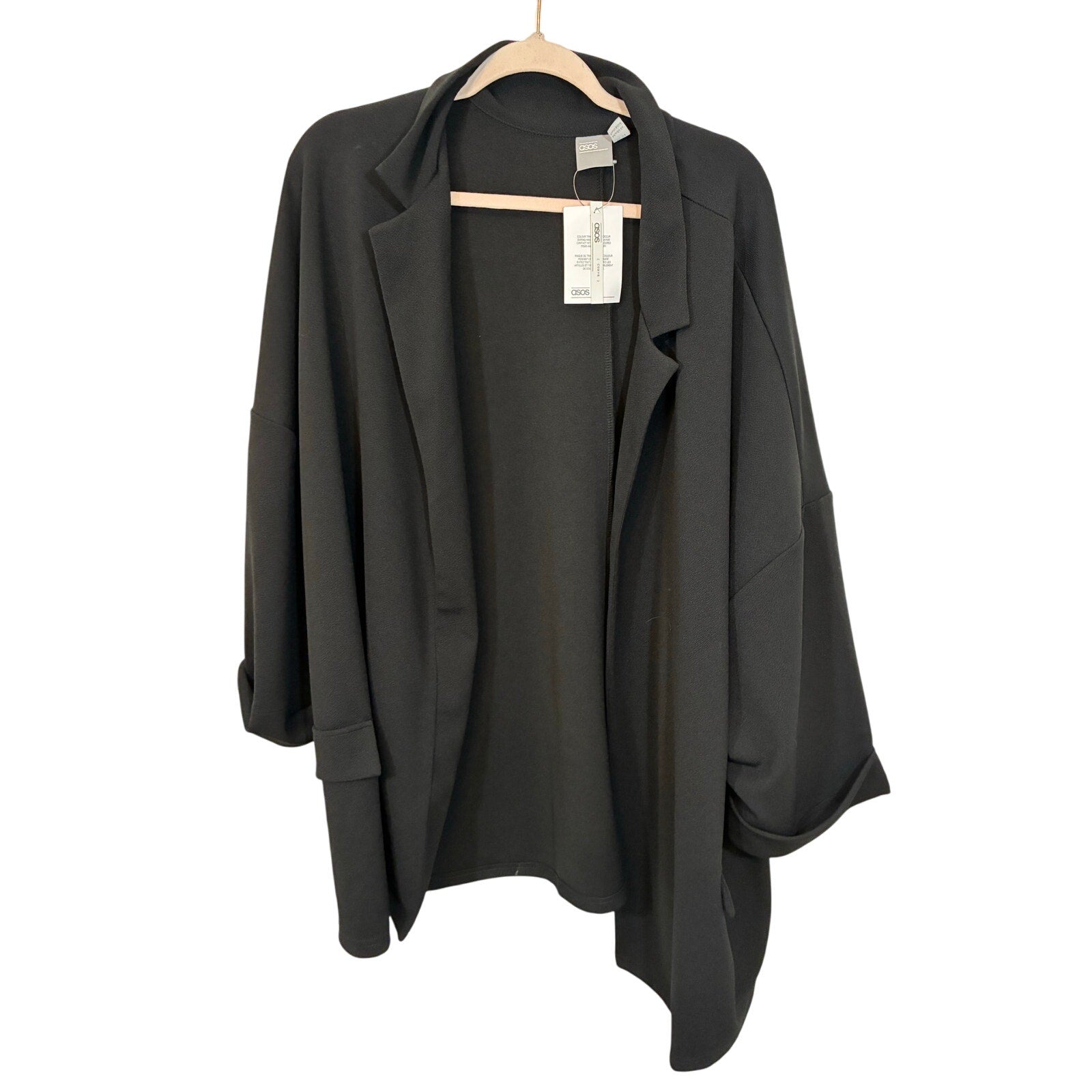 NWT ASOS Black Jacket Womens Black Long Sleeve Jersey Staple Career Business 22