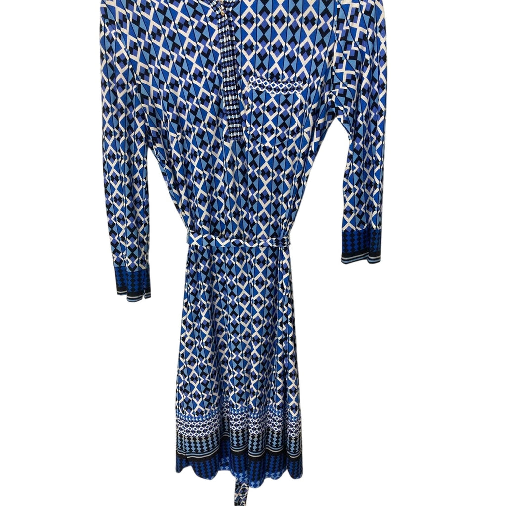 Donna Morgan Tribal Print 60's Housewife Fit and  Wrap Flare Dress