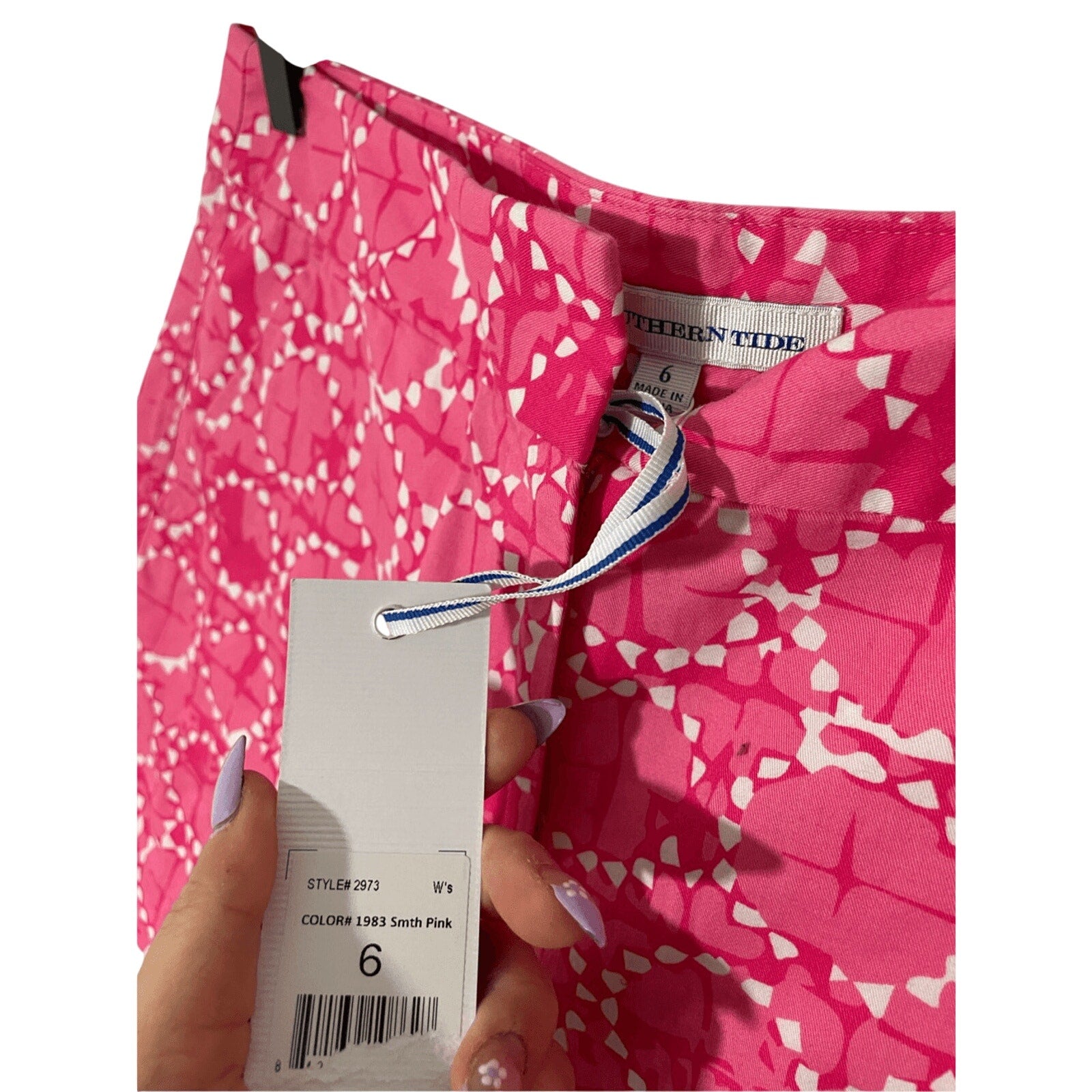 NWT SouthernTide Chino 1983 Pink White Shorts Novelty Prints Preppy Coastal 6