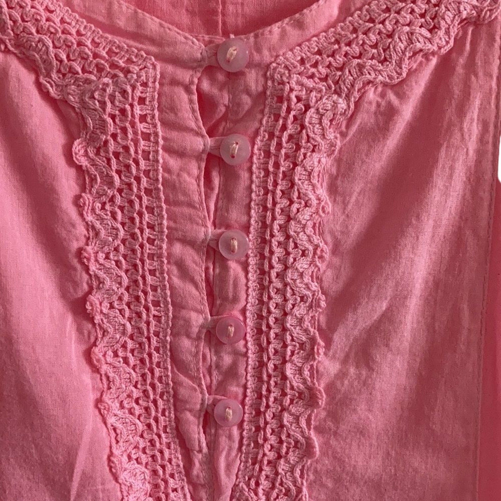 Pure Hem Ombre Embroidered Pink Midi Dress