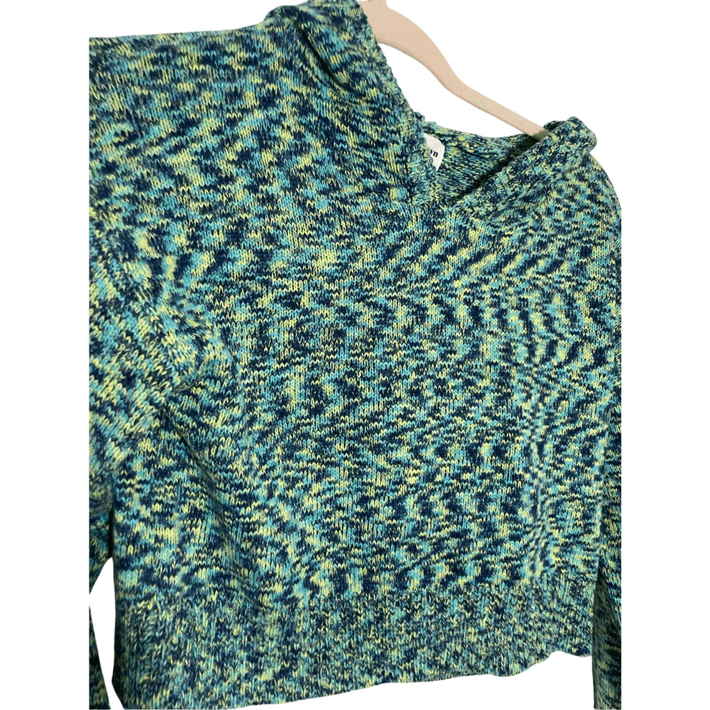 Revolve Superdown Deliah Acrylic Mixed Media Blue Green Cropped Hoodie
