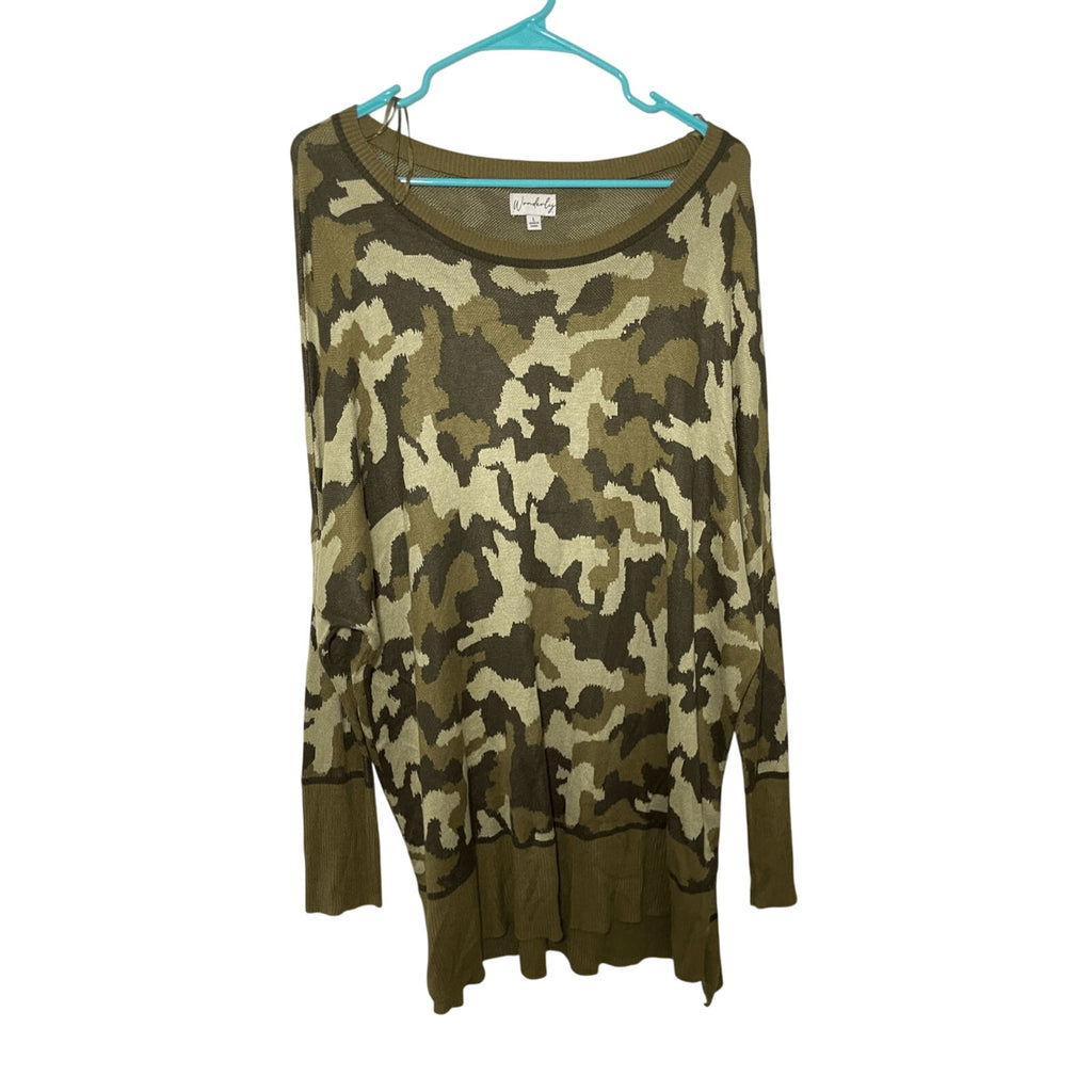 Wonderly Rayon Camouflage Large Women's Crewneck Sweater