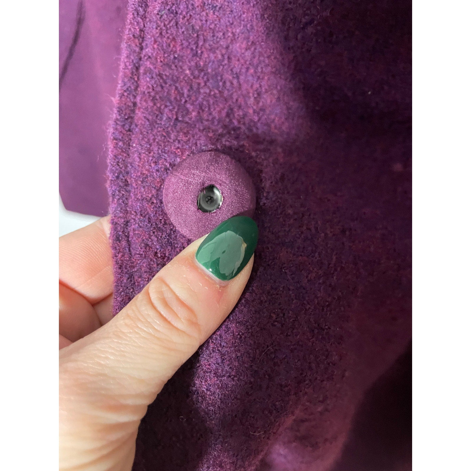 Eileen Fisher Lightweight Boiled Wool High Collar Plum Cardigan