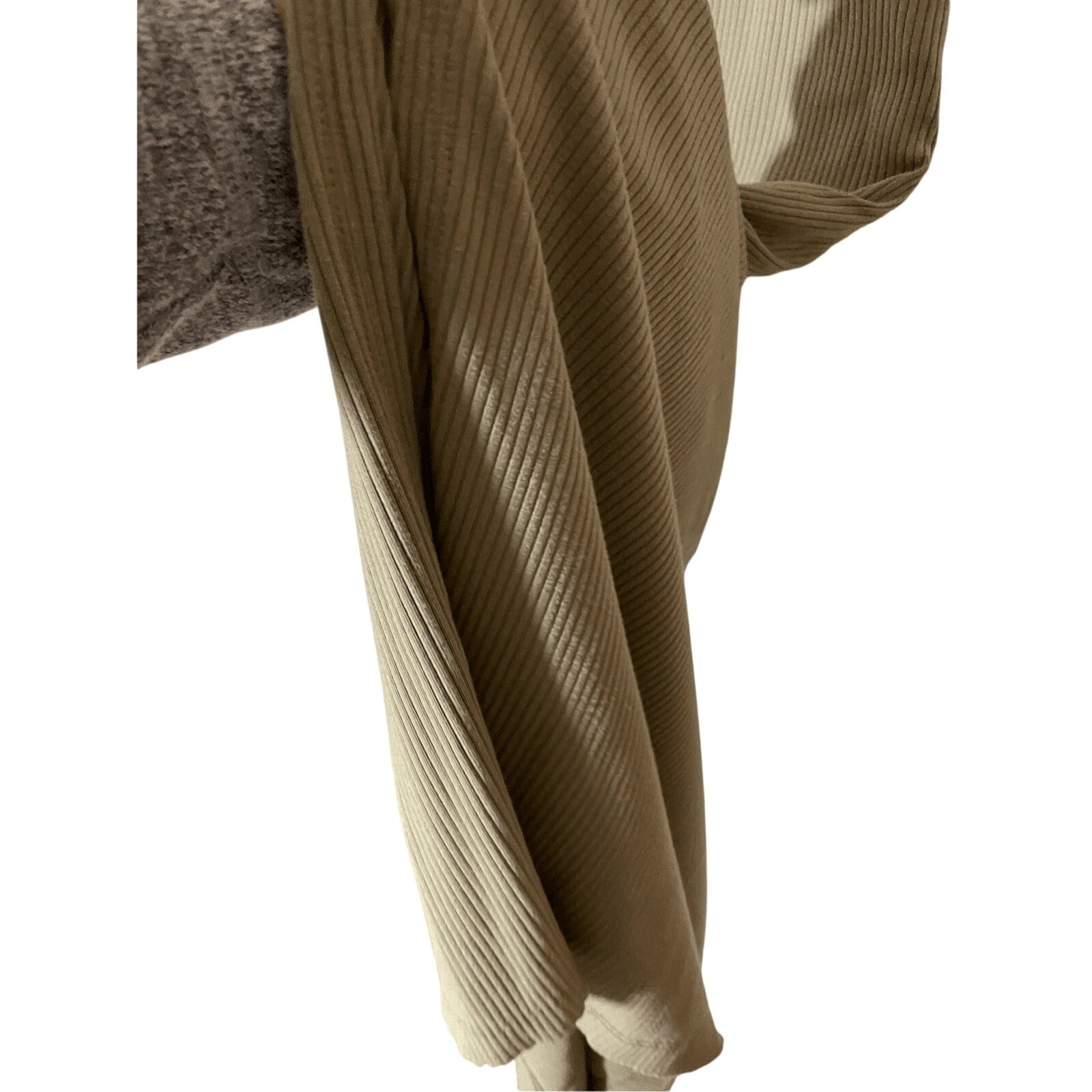 Banana Republic Tate Olive Green Ribbed Modest ONE-SHOULDER DRESS Sz  L