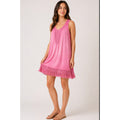 Pure Hem Ombre Embroidered Pink Midi Dress
