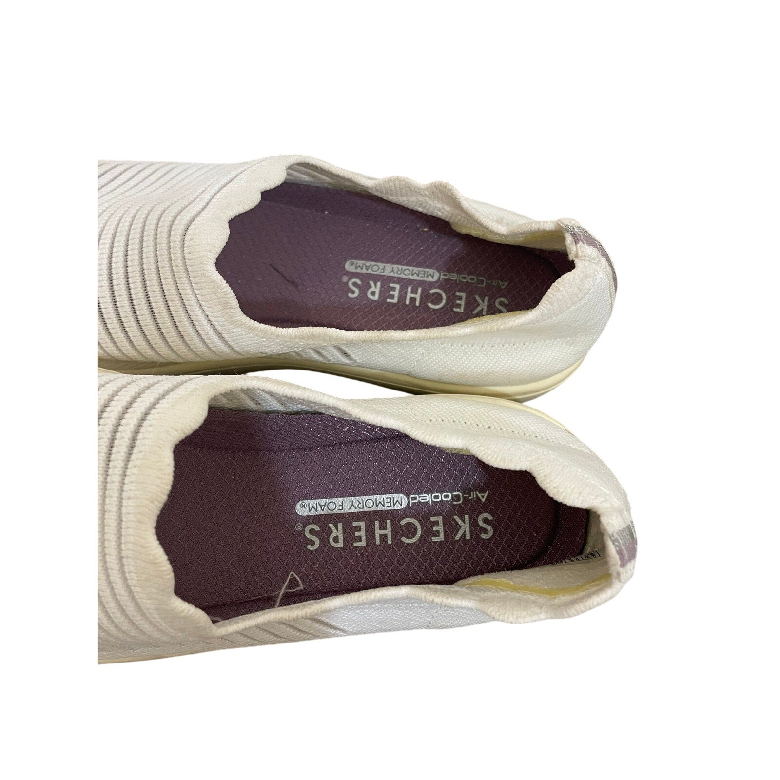 Skechers Women's Poppy Breezy Street Slip-On Sneaker White 8.5 Casual EUC