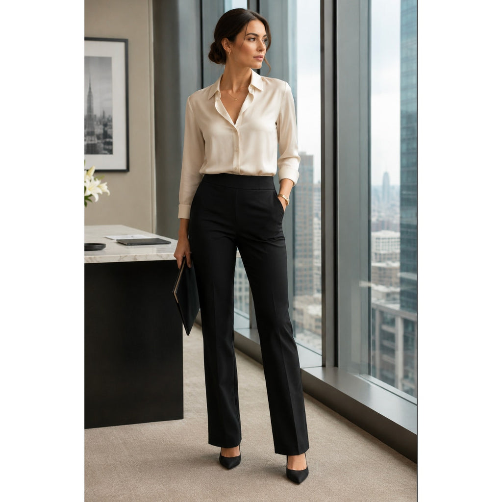 Karen Millen England Black Wool Blend Women's Career Office Pants 6 Corpcore