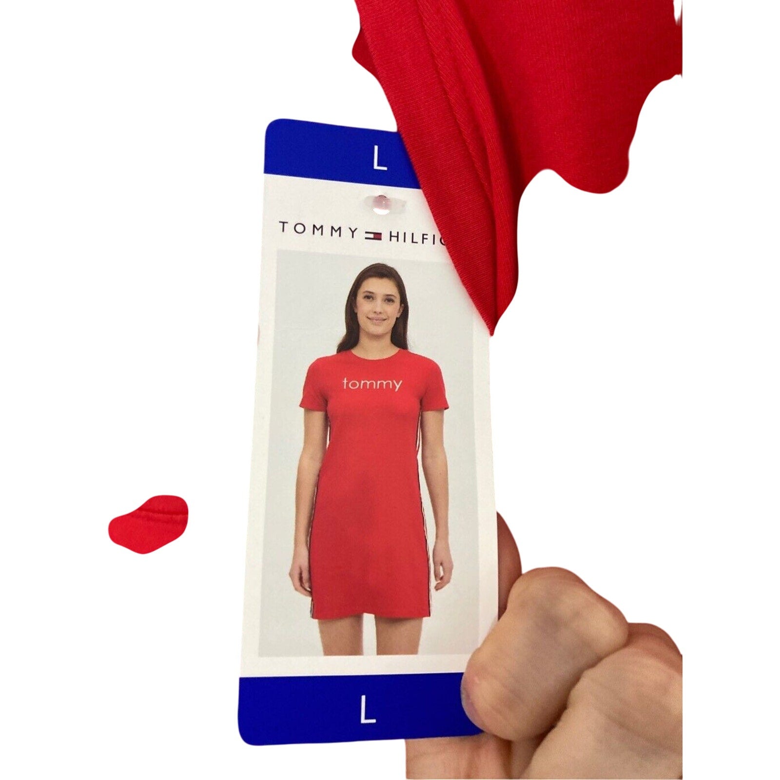 NWT Tommy Hilfiger Women's Large Short Sleeve Streetwear Shirt Dress