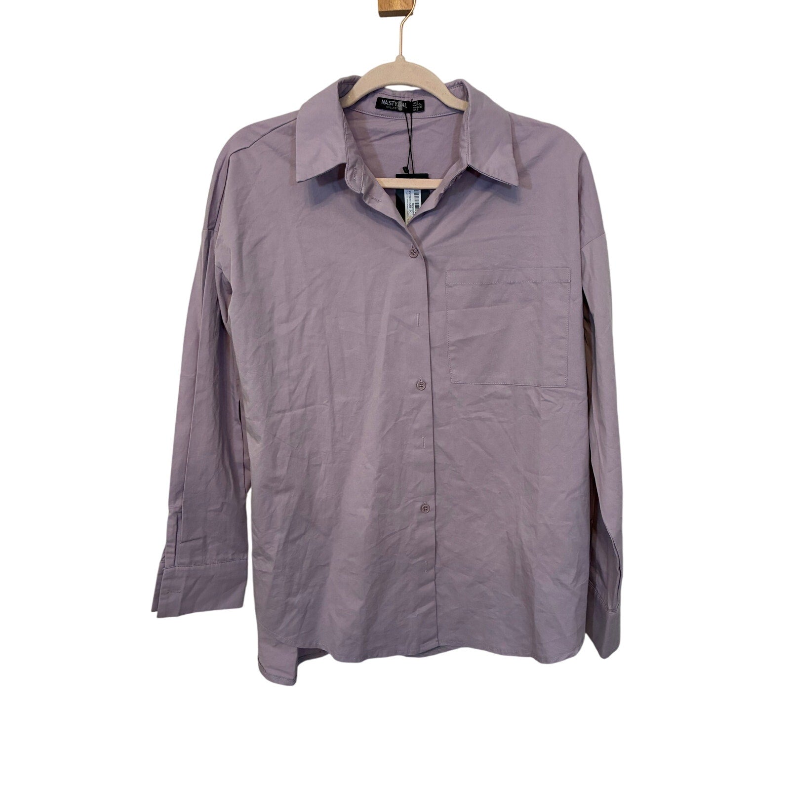 NWT Poplin Oversized Button Down Shirt Nasty Gal Prep School Country Club 2