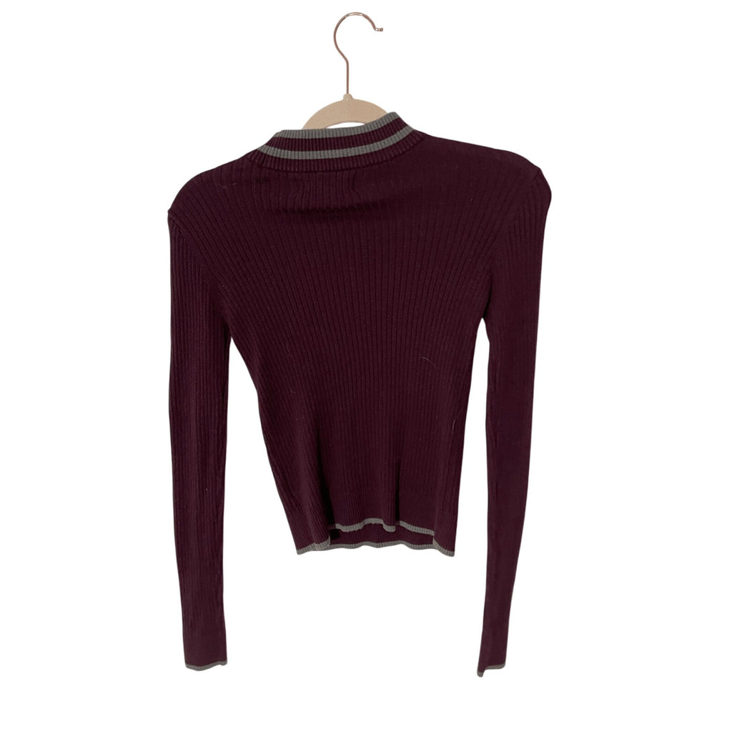 Aeropostale Women's Burgundy Y2K Streetwear Long Sleeve Turtleneck S Academia