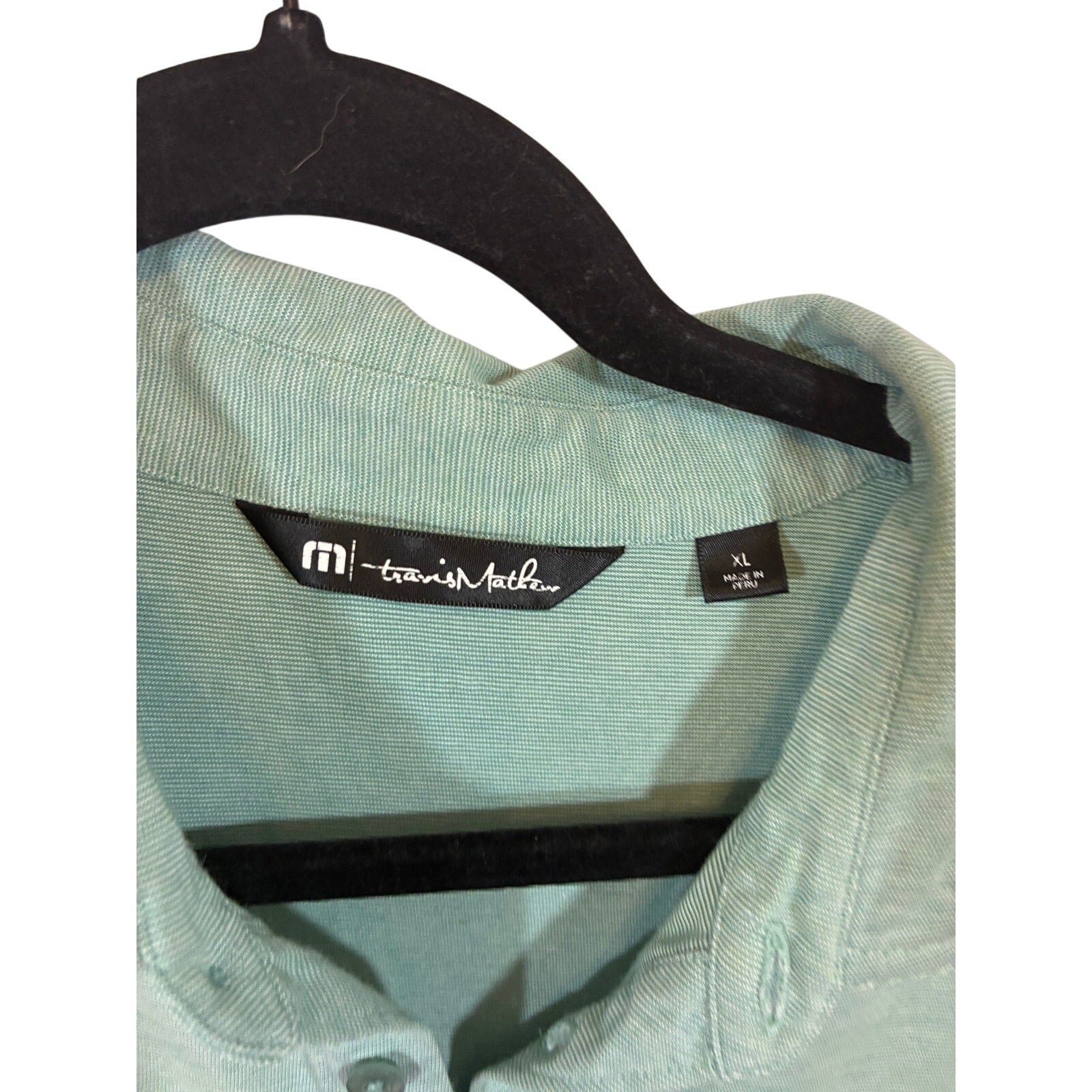 Travis Mathew Mens XL Heathered Green Golf Polo Coastal Country Club Performance