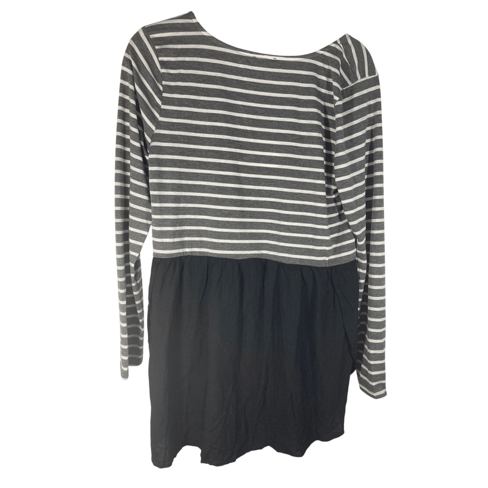NWT Umgee Women's Small Long Sleeve Stripe Dress Minimalist Preppy Mute Stripe