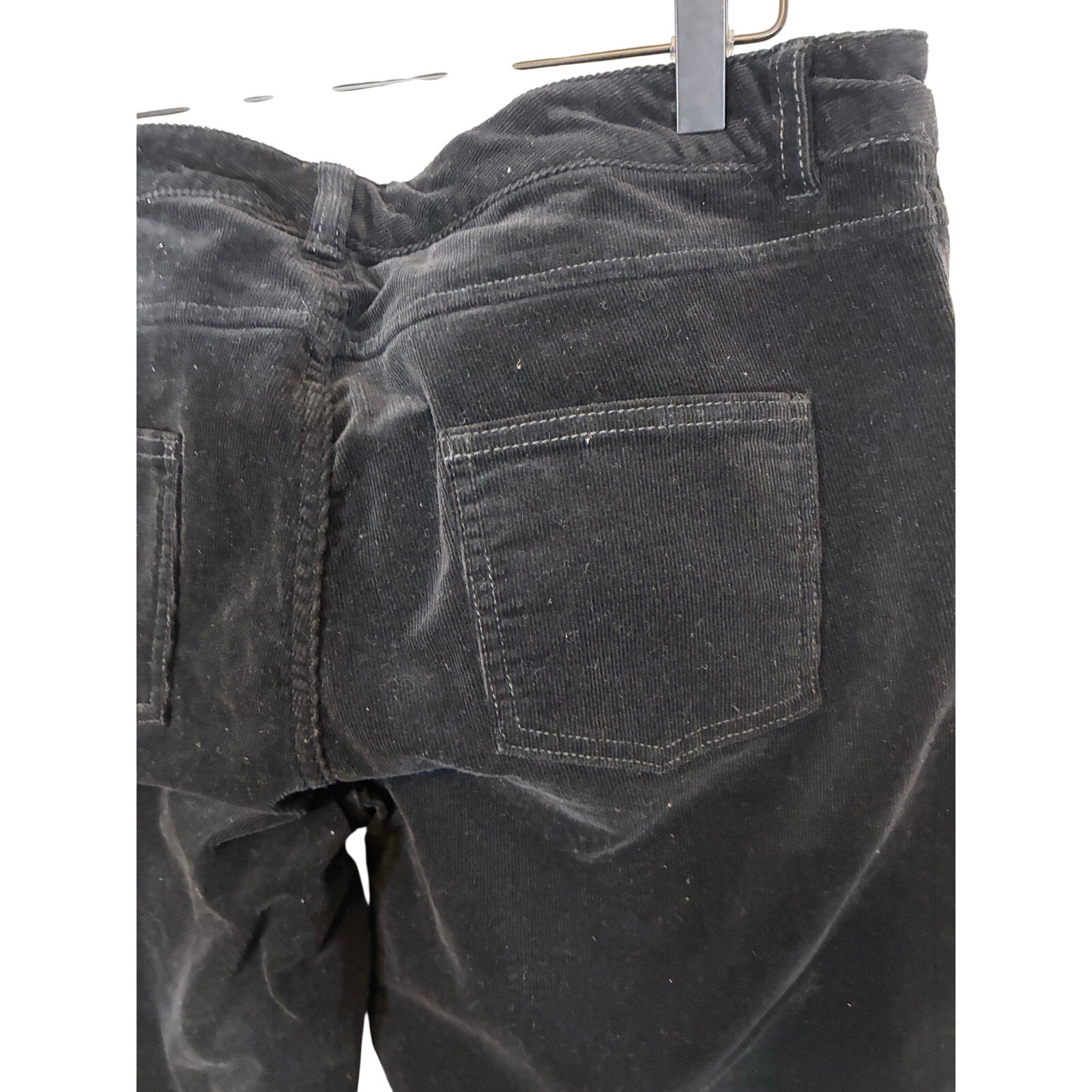 Woolrich Corduroy Pants 12 Black High-Rise Straight Leg Cotton Blend Casual