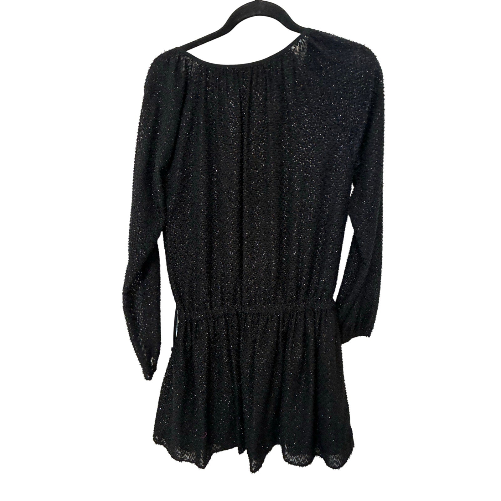 Michael Kors black shimmer V-neck mini dress size Small event business glam