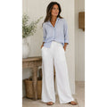 Peck & Peck Linen Wide Leg Coastal Grandma Cowboy Relaxed Pants - Size Medium