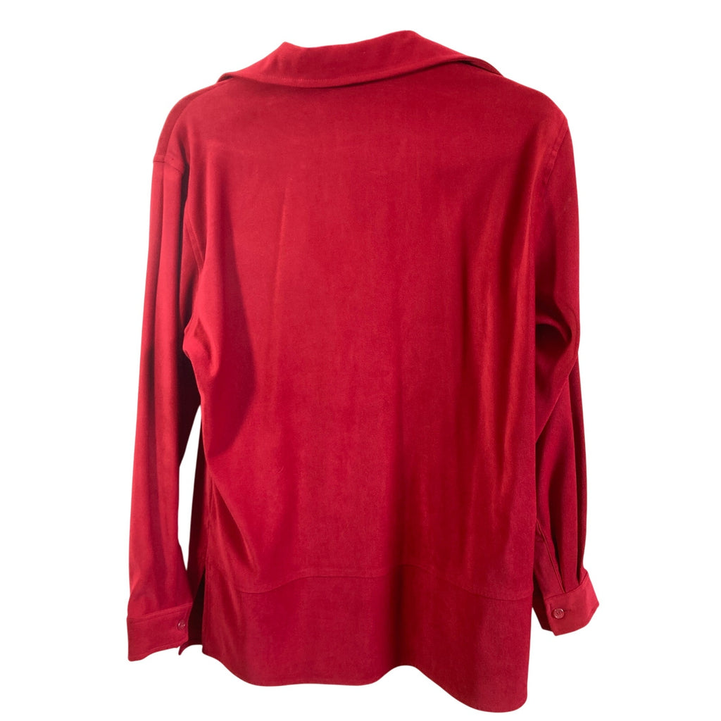 Casual Corner Annex Faux Suede Red Funky Y2k Lover Feminine 70's Button Jacket