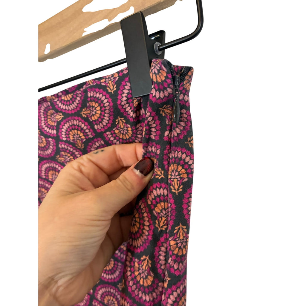 Marine Layer Ryan Midi Slip Skirt Purple Pink Boho Paisley Side Slit 6 Cottage