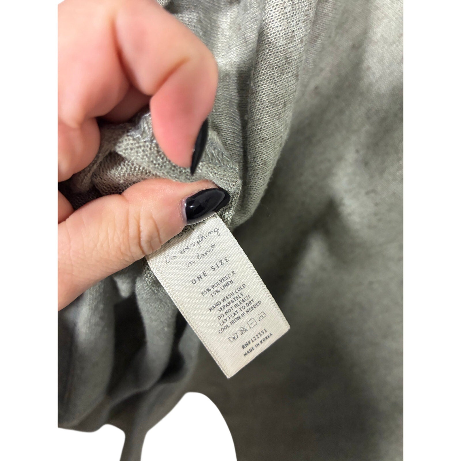 Do Everything In Love Linen Gauzy Olive Green Lagenlook Drop Sleeve Top Artsy OS