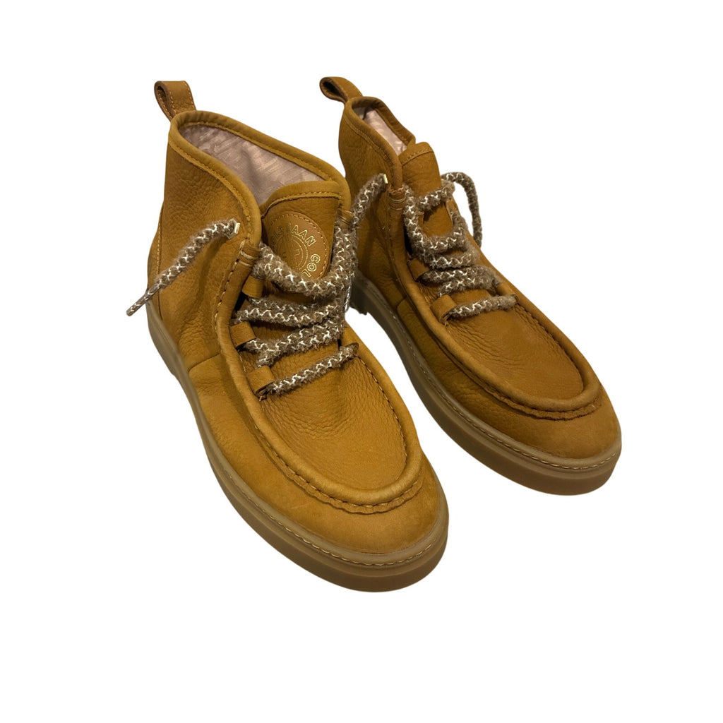 Cole Haan Womens Light Amber Brown Leather Chukka Boots Lace Up Round Toe 8B