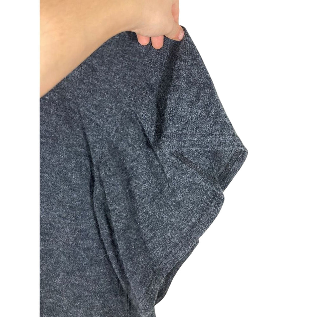 Umgee Tie Front Bell Sleeve Grey Sweater Lagenlook Slouchy Comfy Oversized Top M