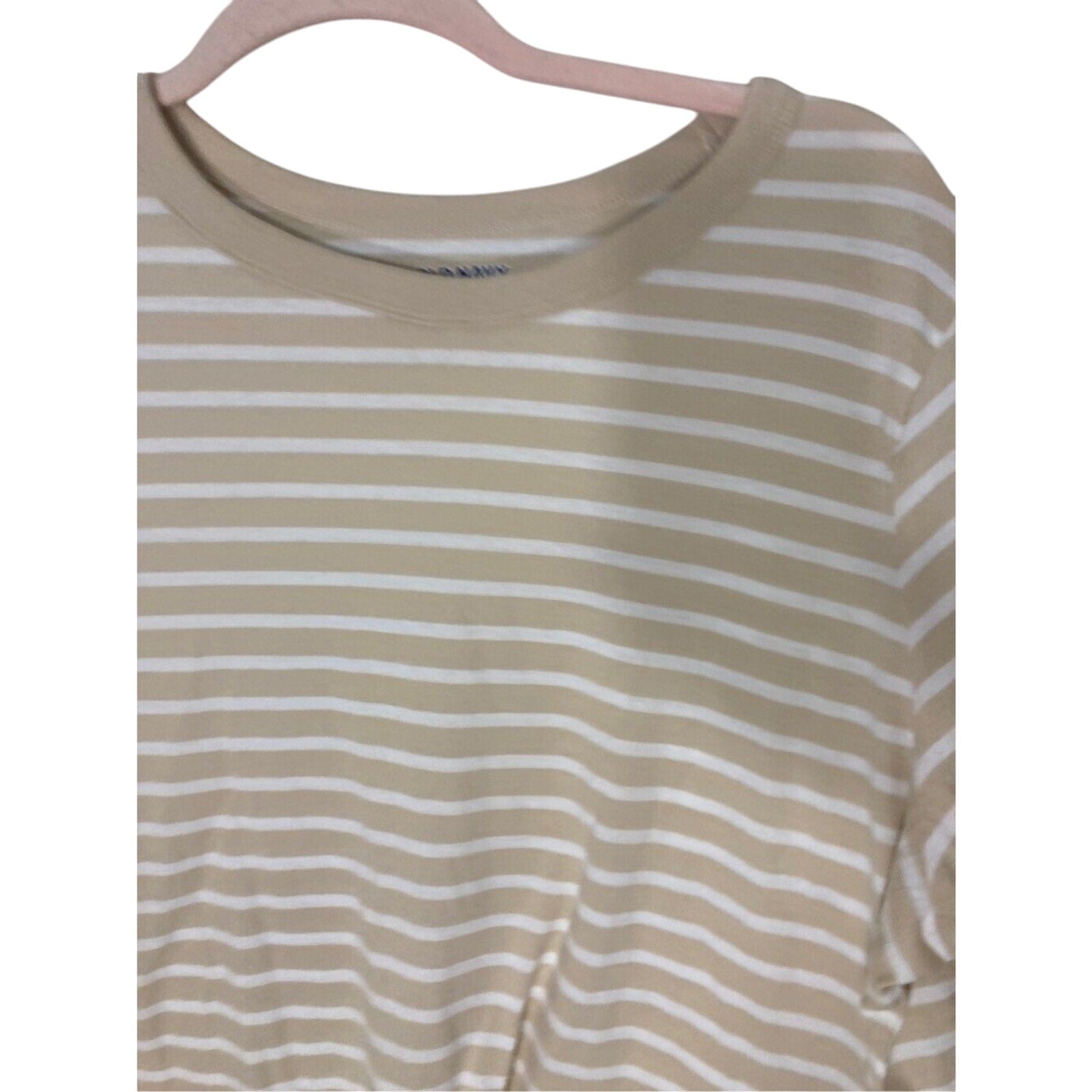 Old Navy Neutral Tone Breton Stripe Portofino Preppy Long Sleeve Blouse
